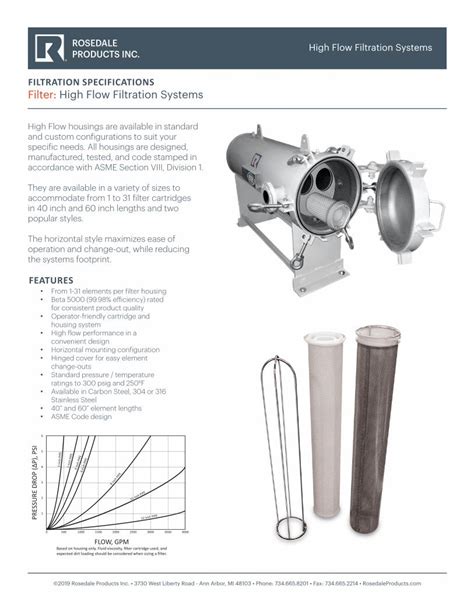 PDF FILTRATION SPECIFICATIONS Filter High Flow Filtration Systems