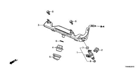 16450 5WJ A01 Genuine Honda Injector Assembly Fuel