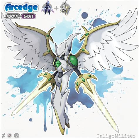 Fusion Arceus And Ceruledge Pokemon Fakemon By Caligomilites On Deviantart