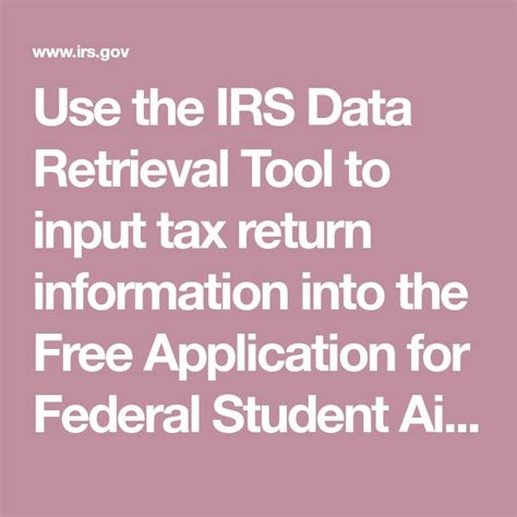 Use The Irs Data Retrieval Tool To Input Tax Return Information Into