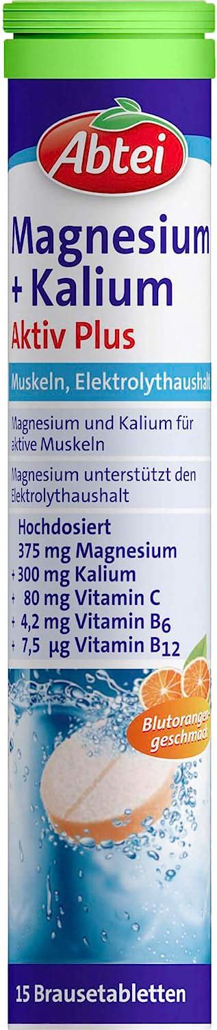 Abtei Magnesium Kalium Aktiv Plus Brausetabletten 15 St Tabletten