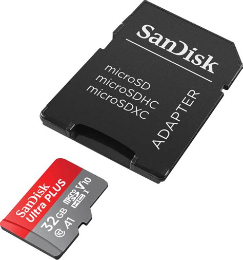 Best Buy SanDisk Ultra PLUS 32GB MicroSDHC UHS I Memory Card SDSQUSC