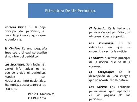 Cuales Son Las Partes Del Periodico Y Su Definicion Perdue