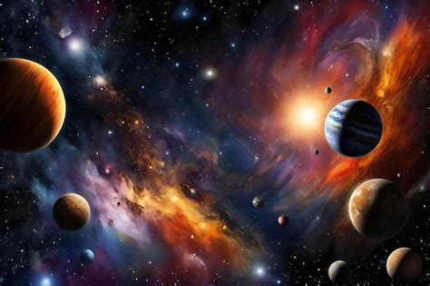 Planetas Estrellas Y Galaxias En El Espacio Ultraterrestre Que Muestran