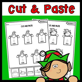 Christmas Diphthongs OI And OY Cut And Paste Phonics Worksheets