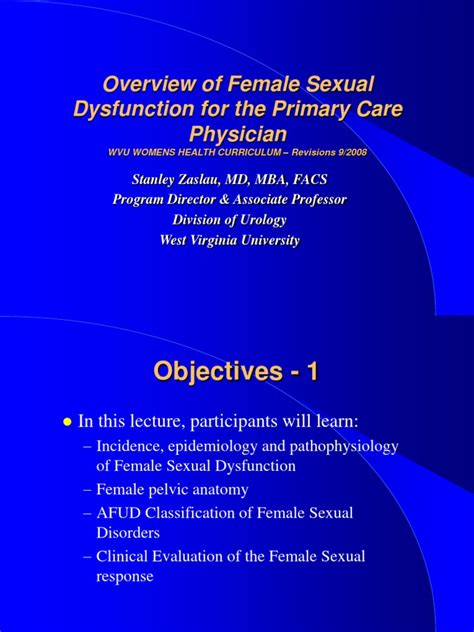 Female Sexual Dysfunction Lecture Pdf