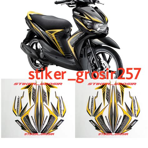 Sticker Striping Lis Body Motor Mio Soul Gt Hitam Kuning