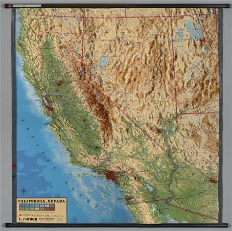 California -- Physical (Raised Relief) - David Rumsey Historical Map ...