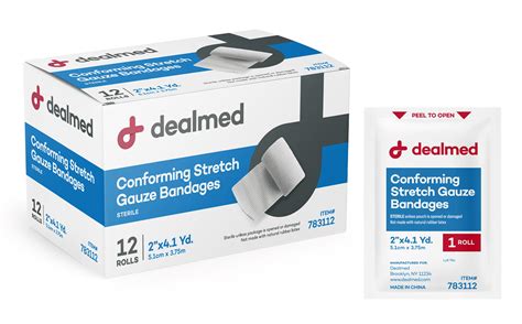 Dealmed 2 Sterile Stretch Gauze Bandages First Aid Wound Dressing