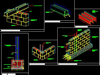 Detalles Constructivos De Muros En DWG 129 09 KB Librería CAD