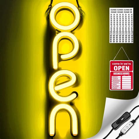 Flashing Vertical Led Neon Open Sign Light For Business With On And Off Switch Lightweight