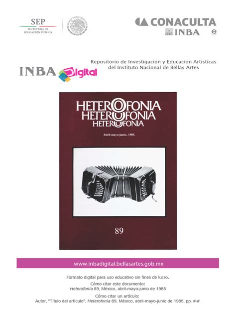 Heterofonia 89trayectoria De La Música En México Lecciones De Una