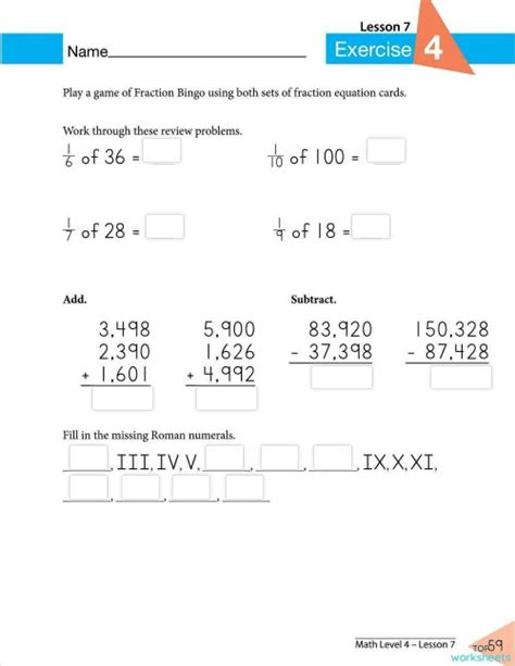 Lesson 7 Exercise 4 Pg 59 Interactive Worksheet Topworksheets