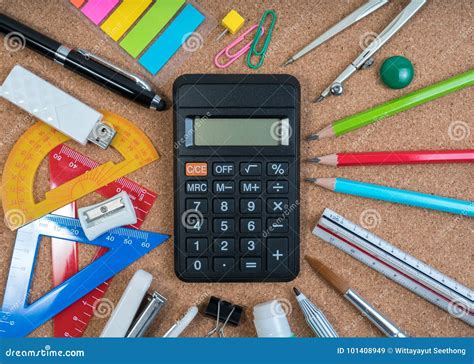 Stationery Of Education For Mathematics Class In School Stock Image