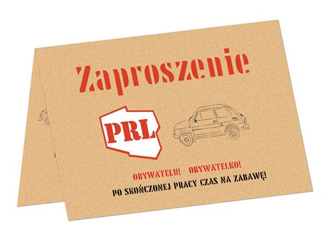 Zaproszenia Urodzinowe PRL 6 Szt NA PARTY ZAPROSZENIA