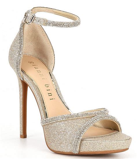 Gianni Bini Constanz Glitter Rhinestone Platform Dress Sandals Dillards