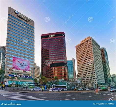 City Life and Traffic in Jung District Seoul Editorial Image - Image of ...