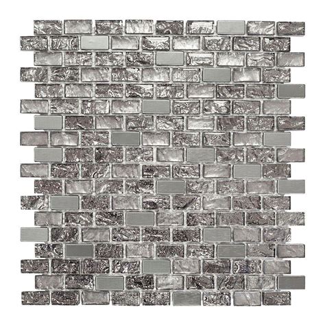 Jeffrey Court Palazzo 11 7 8 In X 12 In X 8 Mm Glass And Metal Mosaic