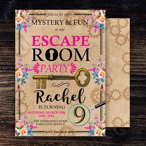 Free Escape Room Invitation Template