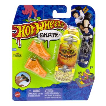 Hot Wheels Skate Veículo de Brinquedo Skateboard RAD ROTTEN Tênis
