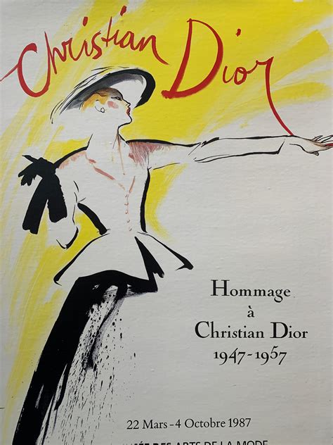 Original Vintage Poster Christian Dior By Rene Gruau 1987 For Sale At