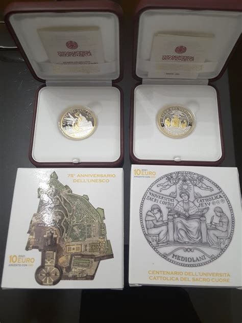 Vatican 10 Euro 2021 Proof Oro E Argento 2 Monete Catawiki