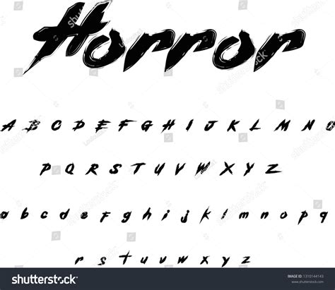 Horror Font Stylized Vector Alphabet เวกเตอร์สต็อก ปลอดค่าลิขสิทธิ์