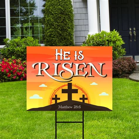 He Is Risen Yard Sign For Easter Decor 24 X 18 Etsy