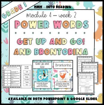 Grade 1 HMH Into Reading Module 4 Week 2 Power Words Get Up And Go