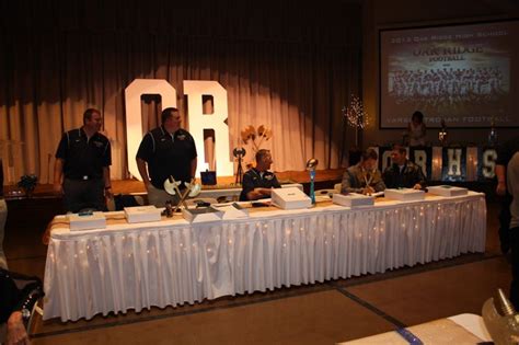 Football Banquet, Decor, Stage Decor, Coaches Table & Coaches Awards ...