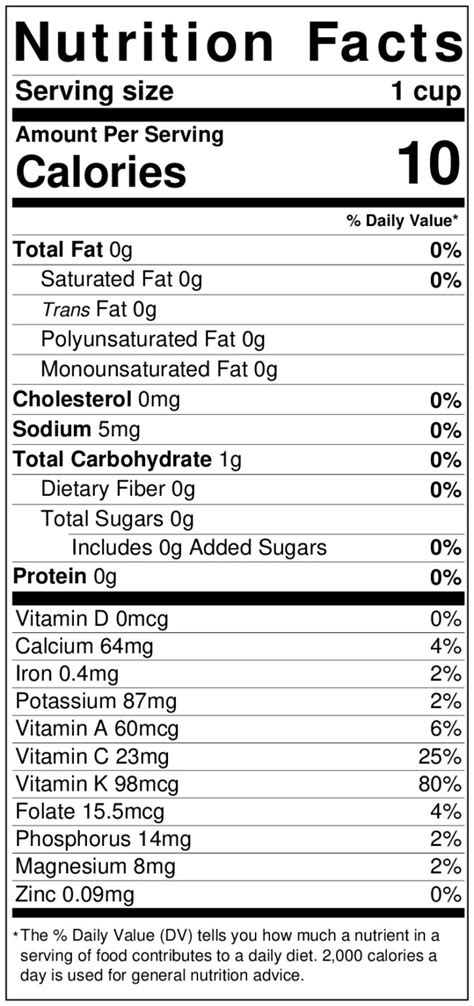 Kale Nutrition Facts Nutrition Label Benefits Of Kale