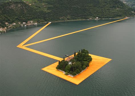 Christo S Golden Floating Piers Stretch Across An Italian Lake