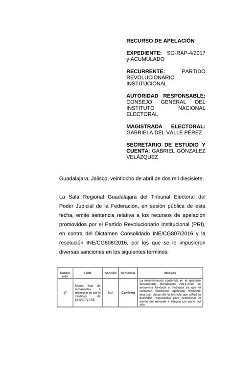 PDF RECURSO DE APELACIÓN EXPEDIENTE PDF filey otras consecuencias