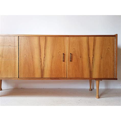 Vintage Polish Walnut Sideboard By Grabowski For Bytomskie Fabryki