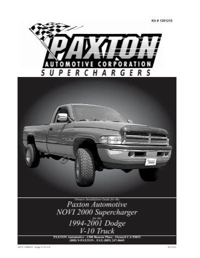 1994-2001 Dodge V-10 Truck - Paxton Superchargers