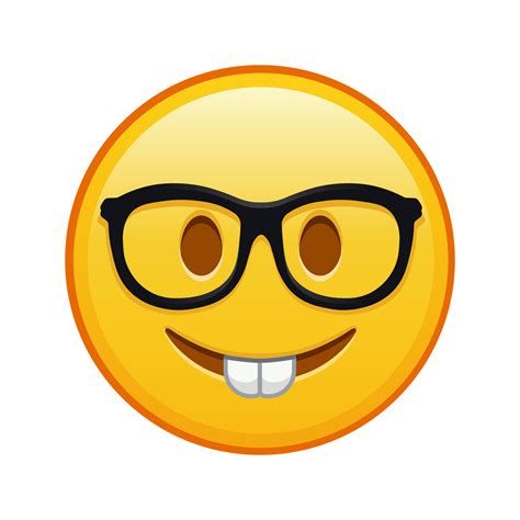 Nerd Face Large Size Of Yellow Emoji Smile 15577181 Vector Art At Vecteezy