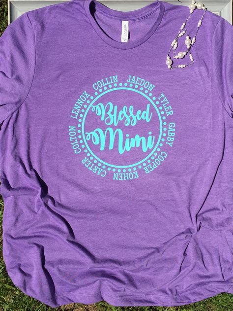 Blessed Mimi Nana Grammy Shirt Grandma T Shirt Personalized With