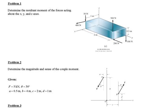 Solved Problem 1 Determine The Resultant Moment Of The Chegg