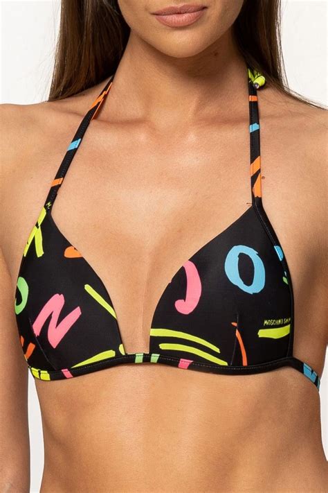 Moschino Czarna G Ra Od Bikini W Neonowe Litery