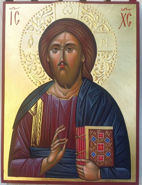 Jesus Christ The Saviour Blessing Pantocrator Byzantine Icon Painting