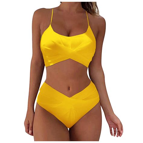 Sngxgn Bikini Set For Women Two Piece Swimsuit High Waisted V Neck