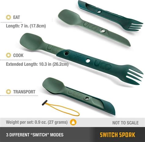 UCO Switch Spork Utensil Set Grn UCO00392