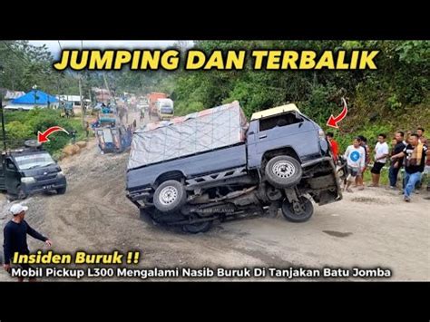 Detik Kecelakaan Terjadi Mobil Jumping Dan Terbalik Di Tanjakan