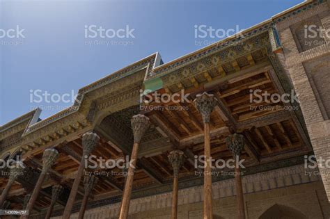 Struktur Ukiran Kayu Masjid Di Bahtera Bukhara Foto Stok Unduh Gambar