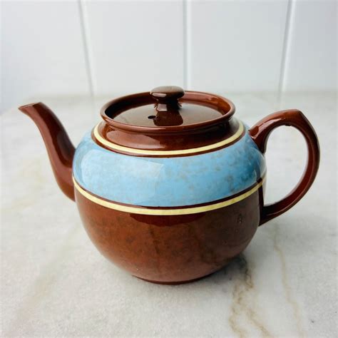 Antique 1930s Sadler Brown Betty Teapot 5 6 Cup Rockingham Glaze