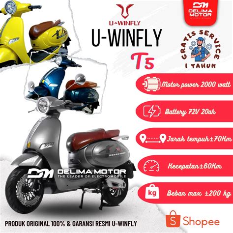 Jual Motor Listrik Uwinfly T5 Garansi Resmi Uwinfly T5 Shopee Indonesia