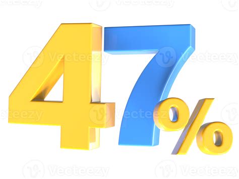 47 Number Gold 3D Render 27255110 PNG