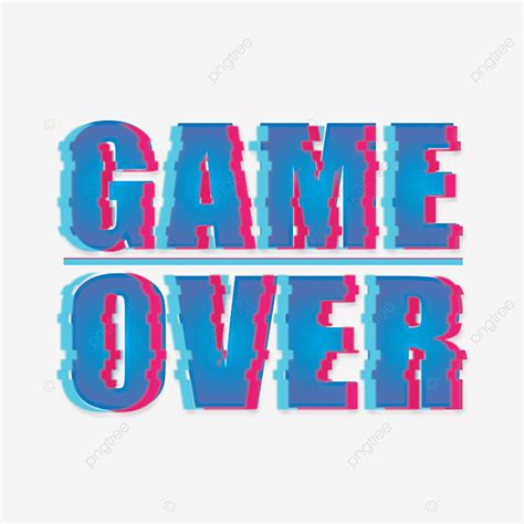 Glitch Font Effect Vector Design Images Game Over Style Transparent