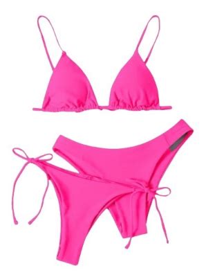 GENERICO Bañador Bikini Traje de Baño 3 Pzs Liso Unicolor 2 bikinis