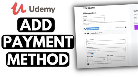 How To Add Payment Method On Udemy In Youtube